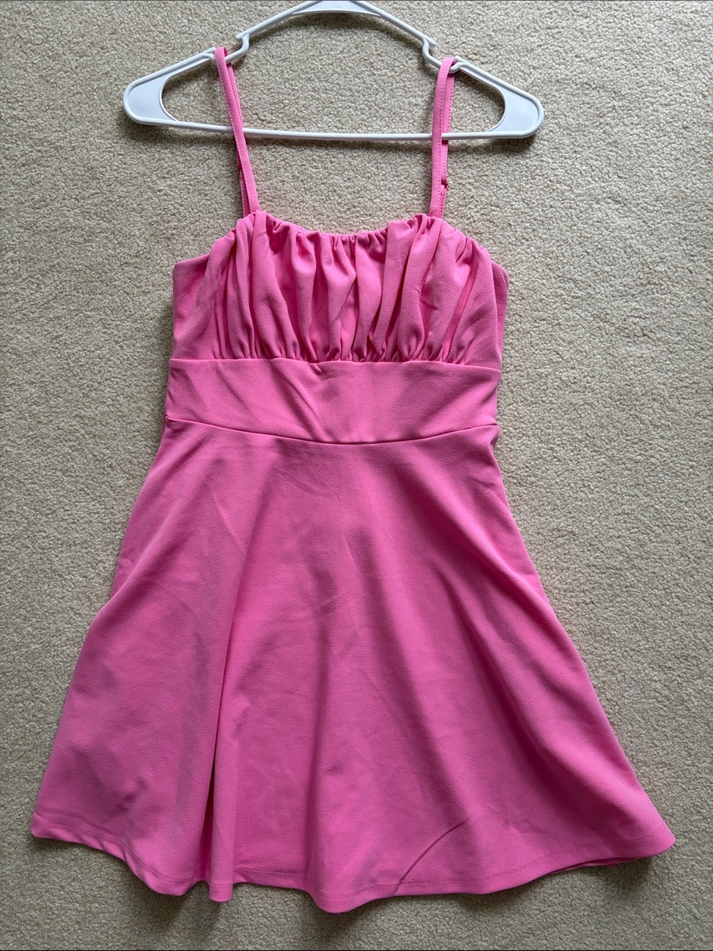 Francesca’s Pink Spaghetti adjustable Strap Dress Sz.small